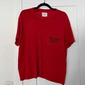Gallery Dept Red Crewneck Pocket Tee